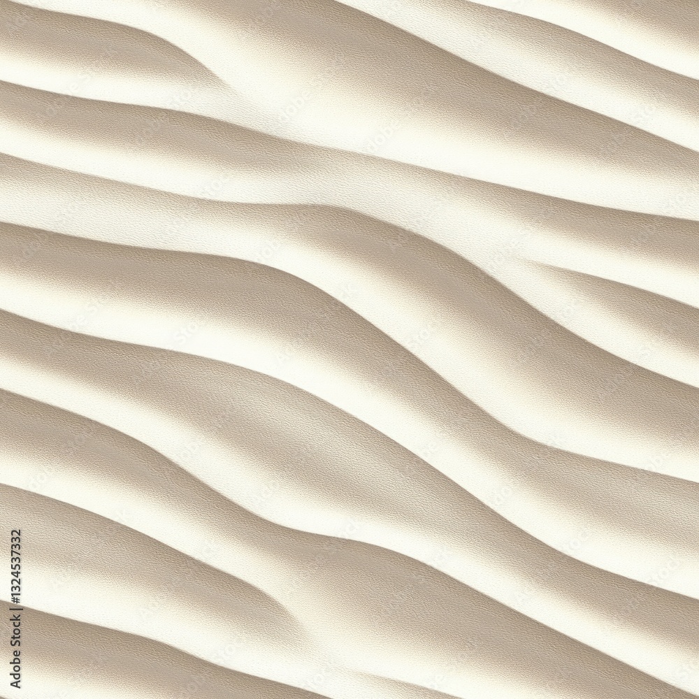 Obraz premium Experience tranquility through this close-up of sand dunes, capturing the peaceful patterns and soft shadows in a white background SEAMLESS PATTERN