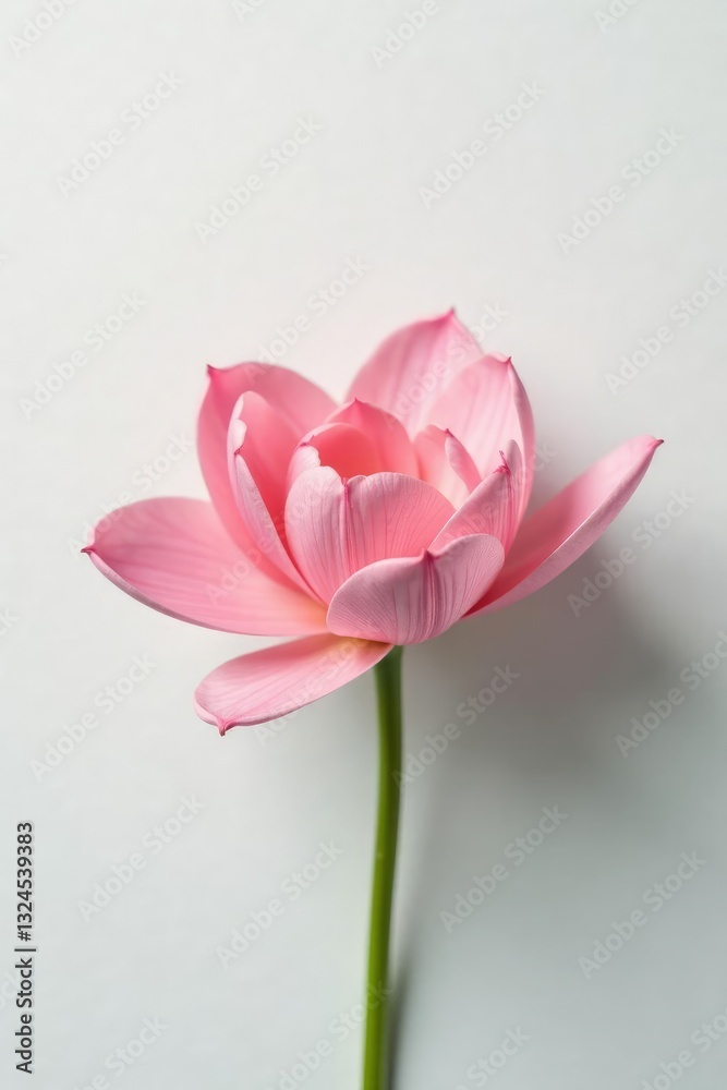 Fototapeta premium Delicate flower petals unfolding on white background, isolated, garden