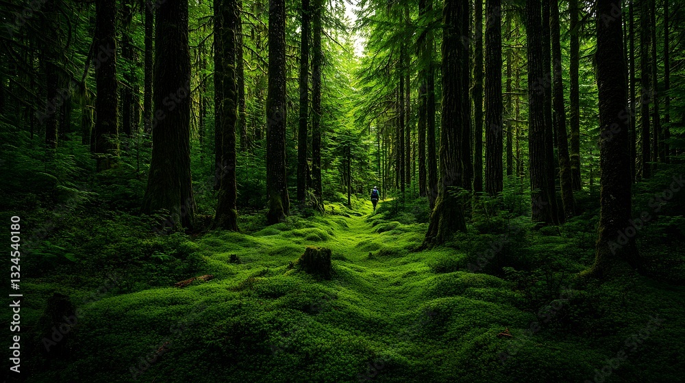 Obraz premium Lush Green Forest Path