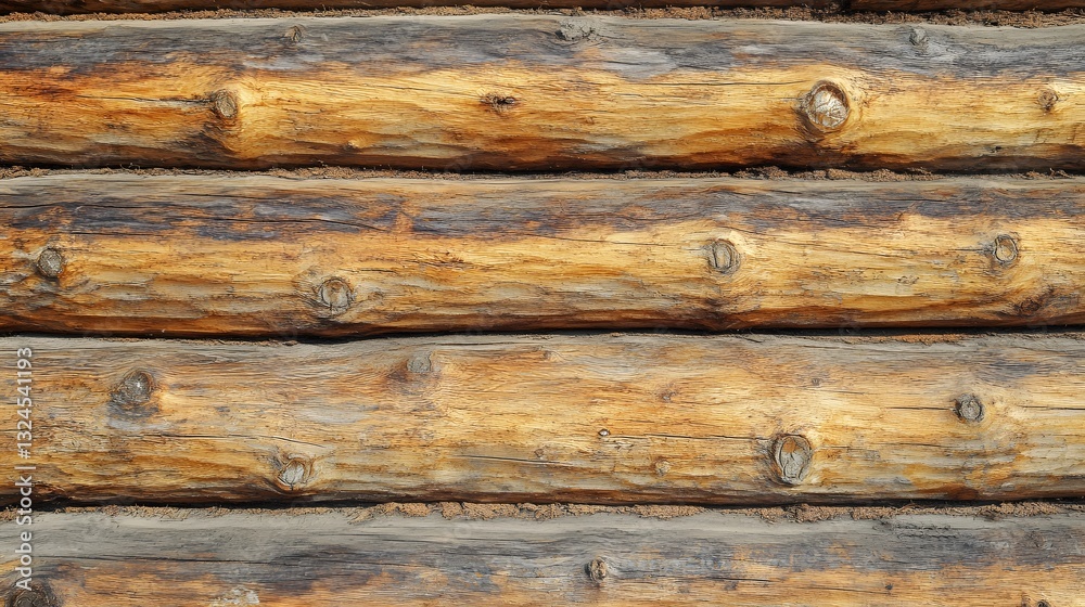 Rustic Wooden Log Wall Texture Rustic Wooden Log Wall Texture