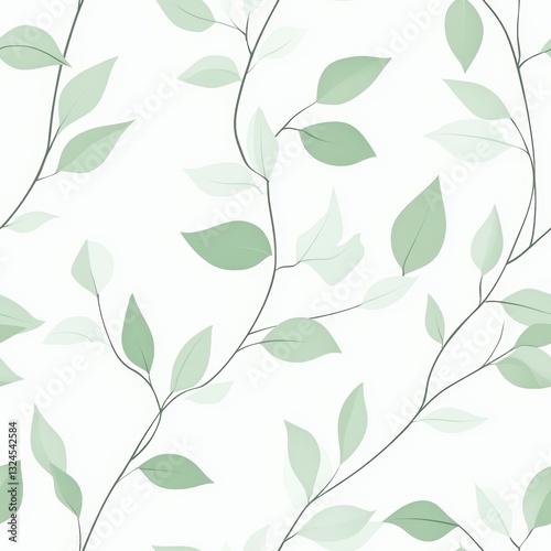 Wallpaper Mural Repetitive seamless pattern of leaf foliage for fabric design. Torontodigital.ca