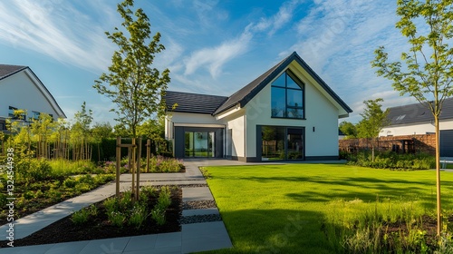 Modern House Landscaped Garden Exterior