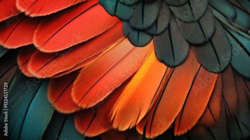 A close-up of the vibrant feathers of an extinct bird species like the passenger pigeon. photo