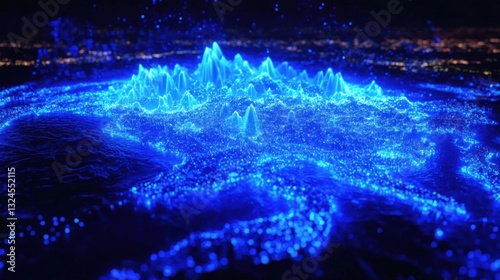 Abstract Blue Data Landscape