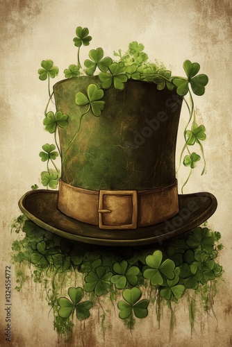 Cute Leprechaun fairy hat with green decorations of St. Patrick’s Day.