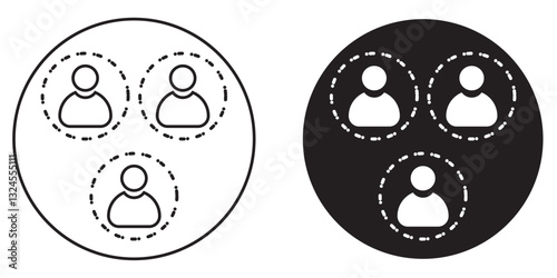 Social network segmentation icon. Group classification symbol