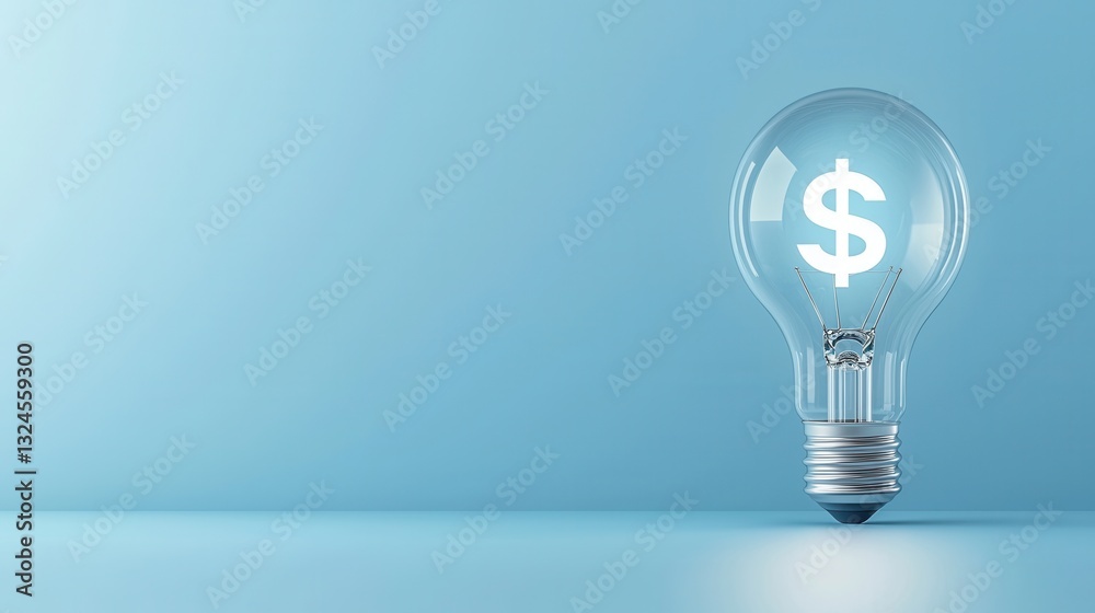 A clear glass lightbulb emitting a bright glowing dollar symbol symbolizing innovation technology and financial success A clear glass lightbulb emitting a bright glowing dollar symbol symbolizing innovation technology and financial success