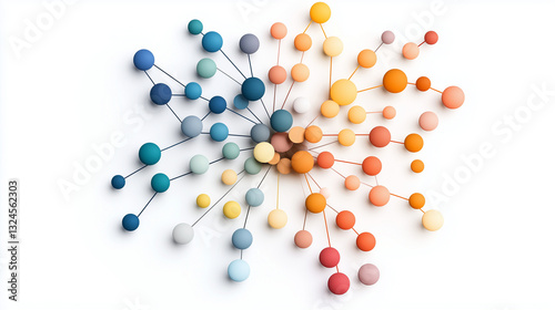 Abstract leadership tree with colorful nodes and branching pathways.