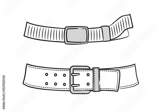 Cartoon-style belt illustrations. Vector illustration