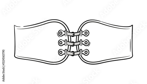 Corset lacing illustration. Vector illustration