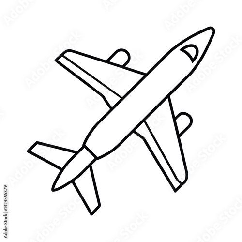 vector airplane icon silhouette White Background 
