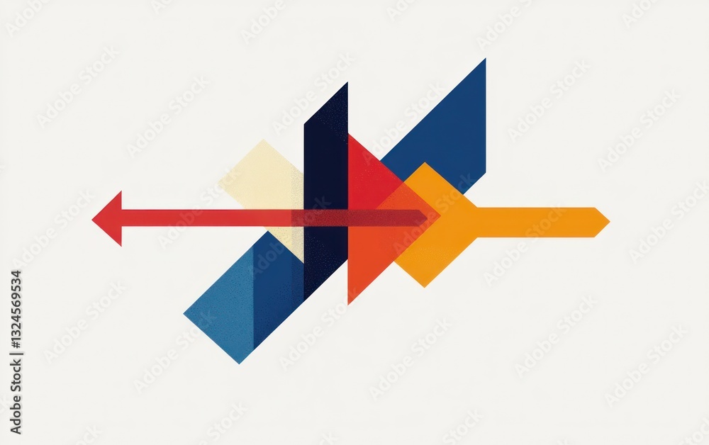Abstract Geometric Design With Intersecting Arrows Abstract Geometric Design With Intersecting Arrows