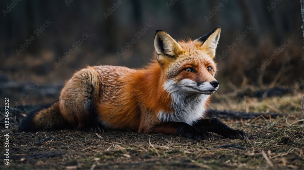 Naklejka premium Ancient Fox At Twilight