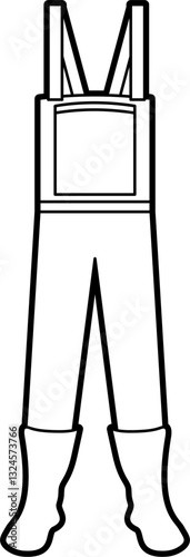 Fishing waders outline illustration
