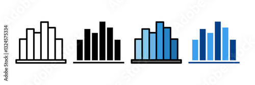 Histogram Icon Set Multiple Style Collection