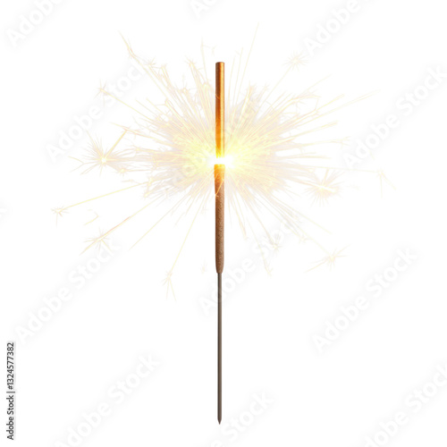 Handheld sparkler emitting bright sparks for celebrations and festivities