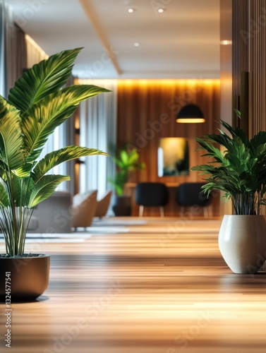 Potted Plants on Wooden Floor