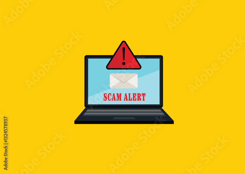 Hacker attack ,scam alert , web security vector 