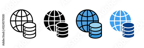 Global Data Icon Set Multiple Style Collection