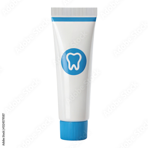 Essential dental care with 3D toothpaste tube icon for oral hygiene