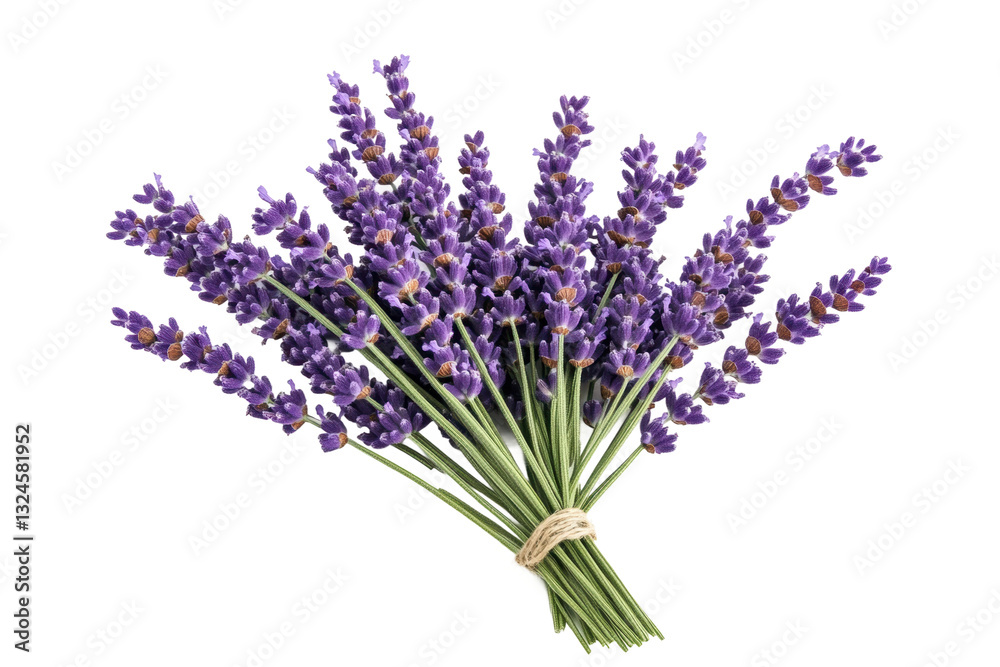 Obraz premium Lavender bouquet with fresh purple flowers, cut out