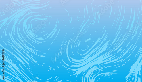 Abstract aqua whirls cascading softly into a tranquil azure expanse, evoking a sense of serene fluidity and hypnotic motion across the visual plane