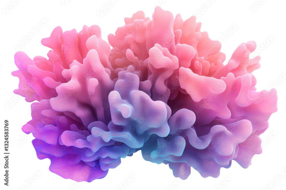 Fototapeta premium Vibrant abstract coral formation, cut out