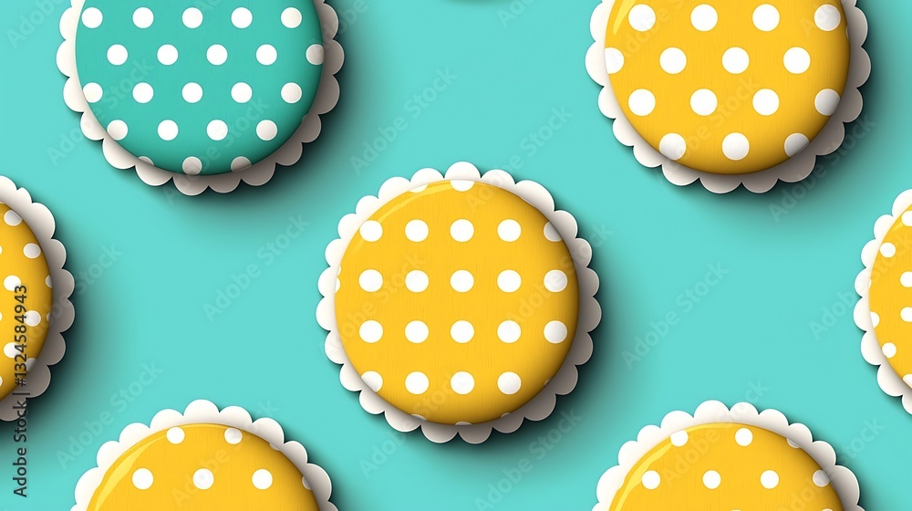Polka dots on teal background form a seamless pattern. Can be used as graphic resource Polka dots on teal background form a seamless pattern. Can be used as graphic resource