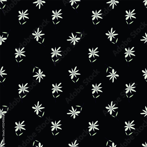 Exotic hand drawn flowers, seamless patterns with floral for fabric, textiles, clothing, wrapping paper, cover, banner, home decor, abstract backgrounds. Vector illustration.