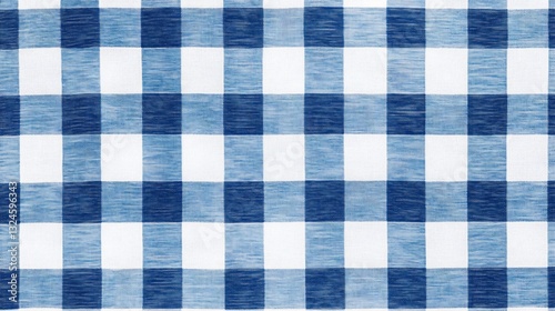 Professional Blue Checked Pattern Placemat on White Background for Table Setting