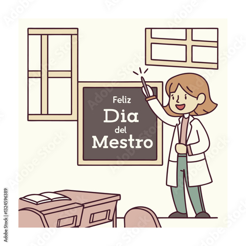 World teachers day (Día del maestro (Latam) concept vector illustration