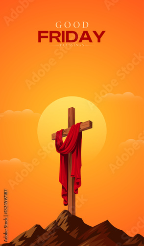 Good Friday Story.  Crucifixion Scene