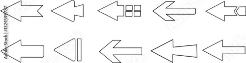 Arrow line vector icons set or collection