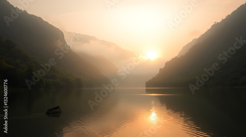 Sunrise and sunset over the lake with reflections and vibrant skies