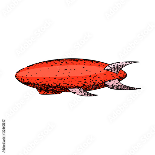 zeppelin airship sketch hand drawn vector