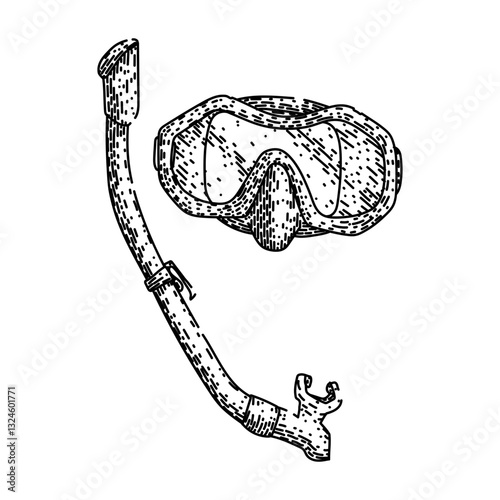 coral snorkel sketch hand drawn vector