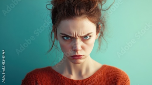 angry woman portrait glaring expression frustrated female