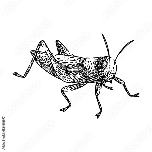 antennae grasshopper sketch hand drawn vector photo