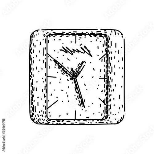alarm clock sketch hand drawn vector