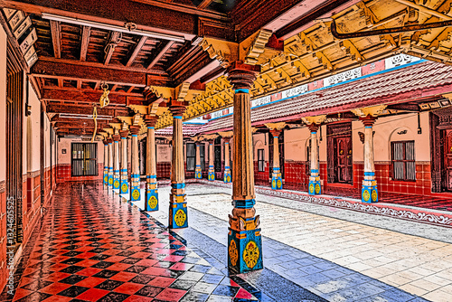 Chettinadu Style Heritage Homes in Karaikudi, Pallathur, Athangudi & Kothamangalam are the most lavish & exquisite architectural beauty. This beautiful edifice situated at Chettinad region, Sivagangai photo