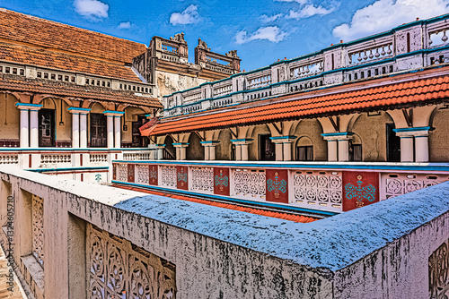 Chettinadu Style Heritage Homes in Karaikudi, Pallathur, Athangudi & Kothamangalam are the most lavish & exquisite architectural beauty. This beautiful edifice situated at Chettinad region, Sivagangai photo