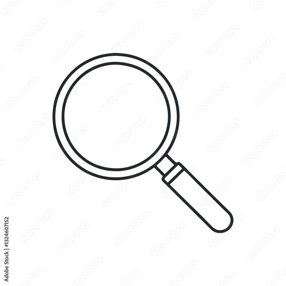 magnifying glass line art icons on white background magnifying glass line art icons on white background