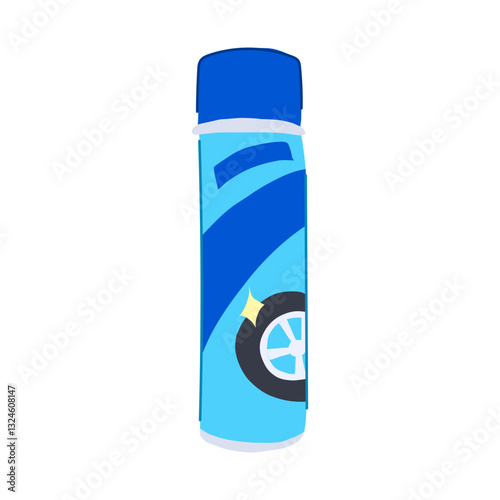 iron wheel cleaner cartoon vector illustration
