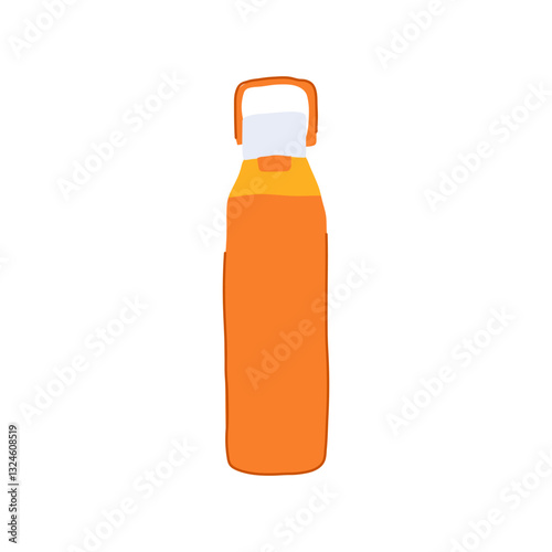 steel water bottle reusable cartoon vector illustration