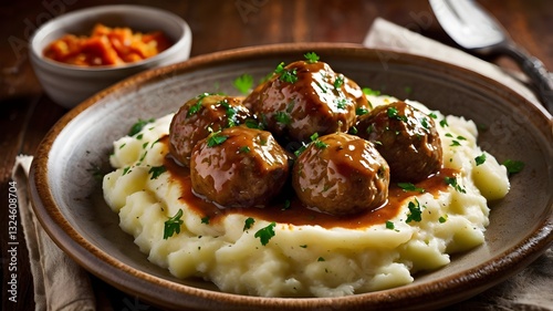 Swedish Meatballs with Creamy Mashed Potatoes and Gravy
