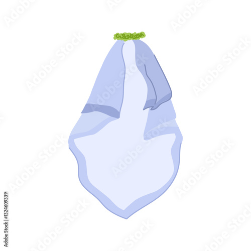 ethereal veil bridal cartoon vector illustration