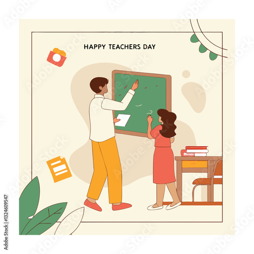World teachers day (Día del maestro (Latam) concept vector illustration