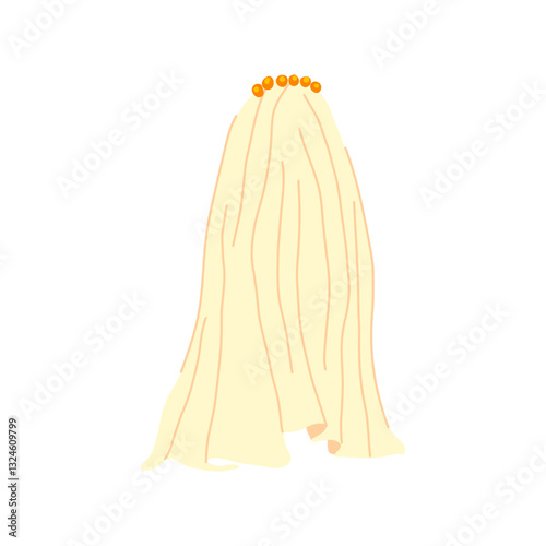 romantic veil bridal cartoon vector illustration