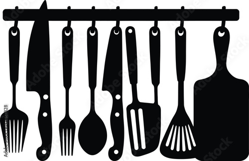 Set of kitchen spoons, vector illustration