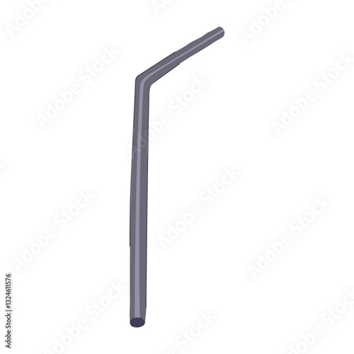 hygienic stainless steel straw cartoon vector illustration